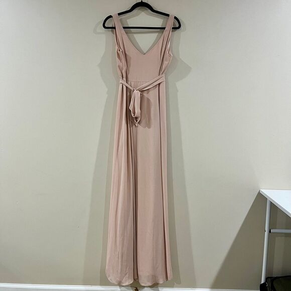 Show Me Your Mumu Jenn Maxi Dress Dusty Blush Chiffon size Large - Picture 2 of 6